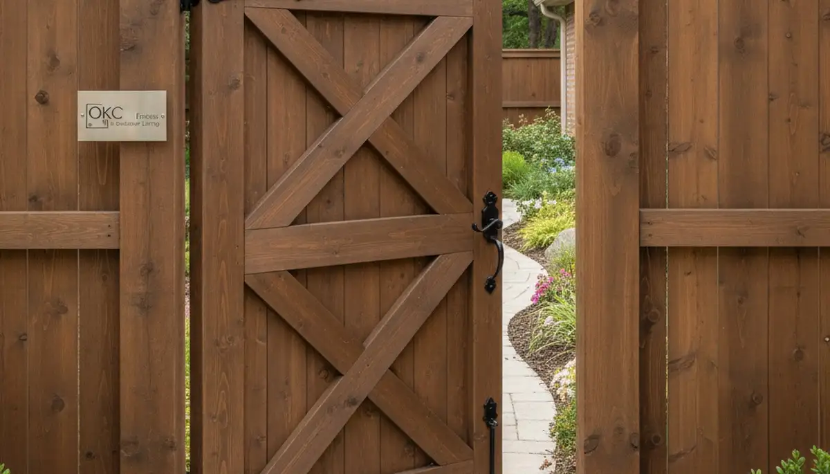 Custom gate and fence installation by Chop Chop Landscaping in Oklahoma City, OK