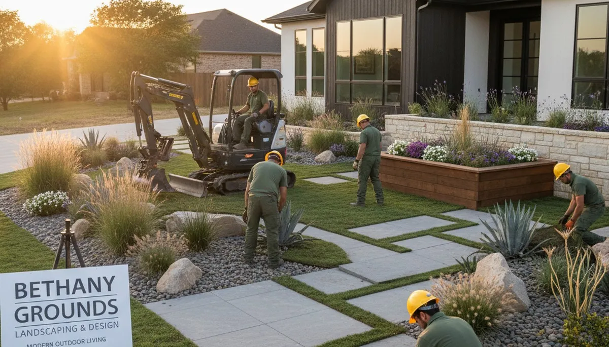 Landscaping crew serving Oklahoma City, OK with professional lawn care services