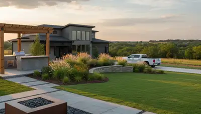 Landscaping crew providing lawn care service in Oklahoma City, OK