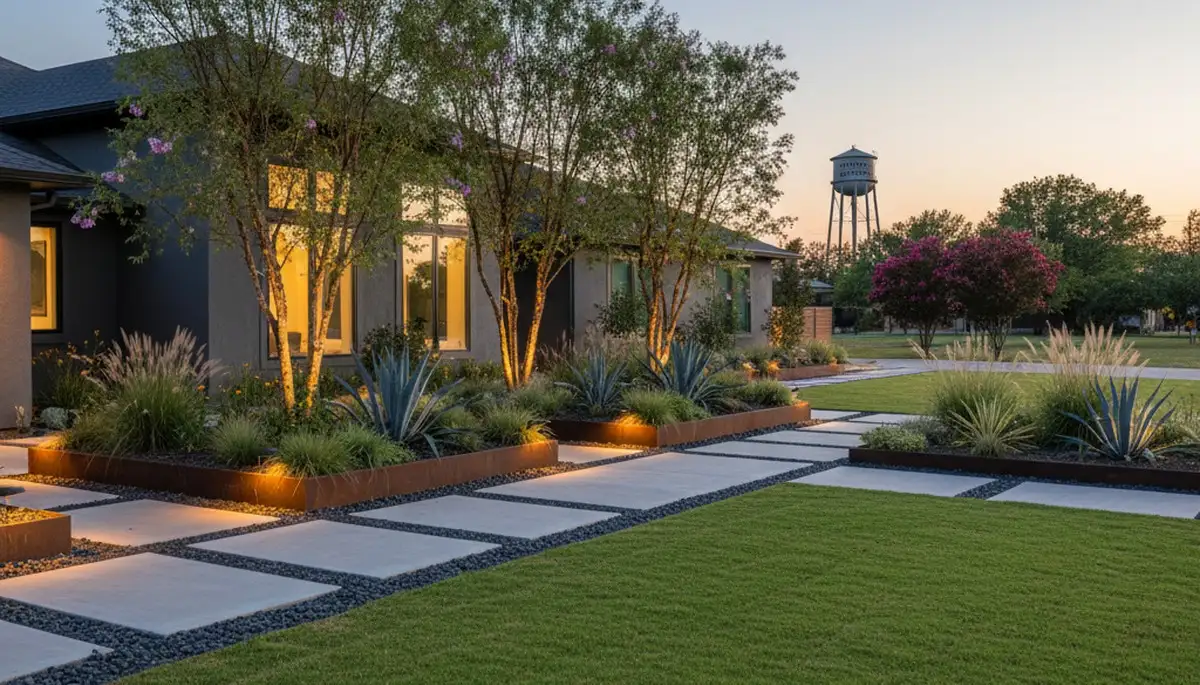 Landscaping crew providing lawn care services in Oklahoma City, OK