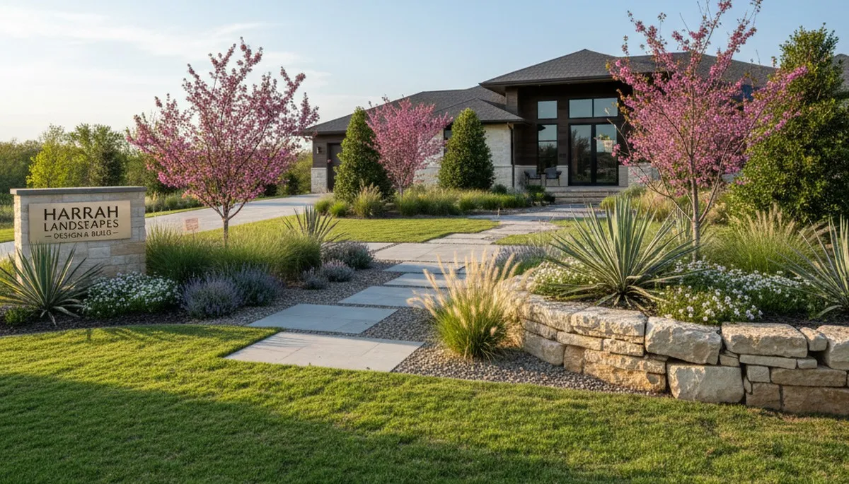 Landscaping crew providing lawn care service in Oklahoma City, OK