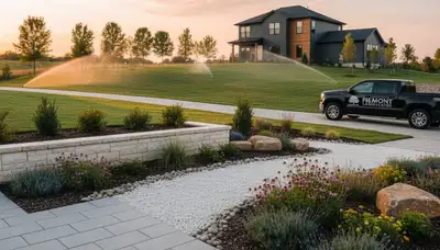 Landscaping crew providing lawn care services in Oklahoma City, OK