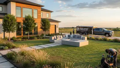 Landscaping crew serving Oklahoma City, OK with professional lawn care and yard maintenance