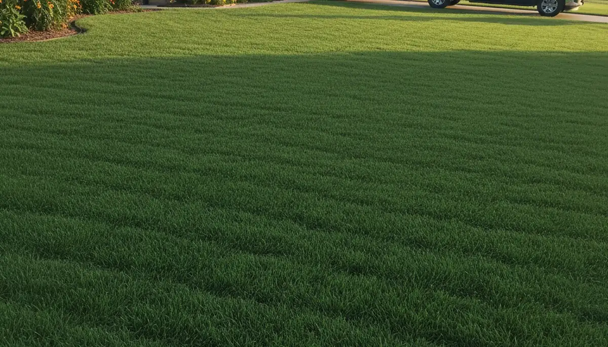 Lush green lawn showing professional lawn care results in Oklahoma City, OK by Chop Chop Landscaping