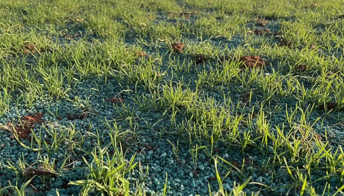 Sprouting grass from hydroseeding showing new lawn growth in Oklahoma City, OK by Chop Chop Landscaping
