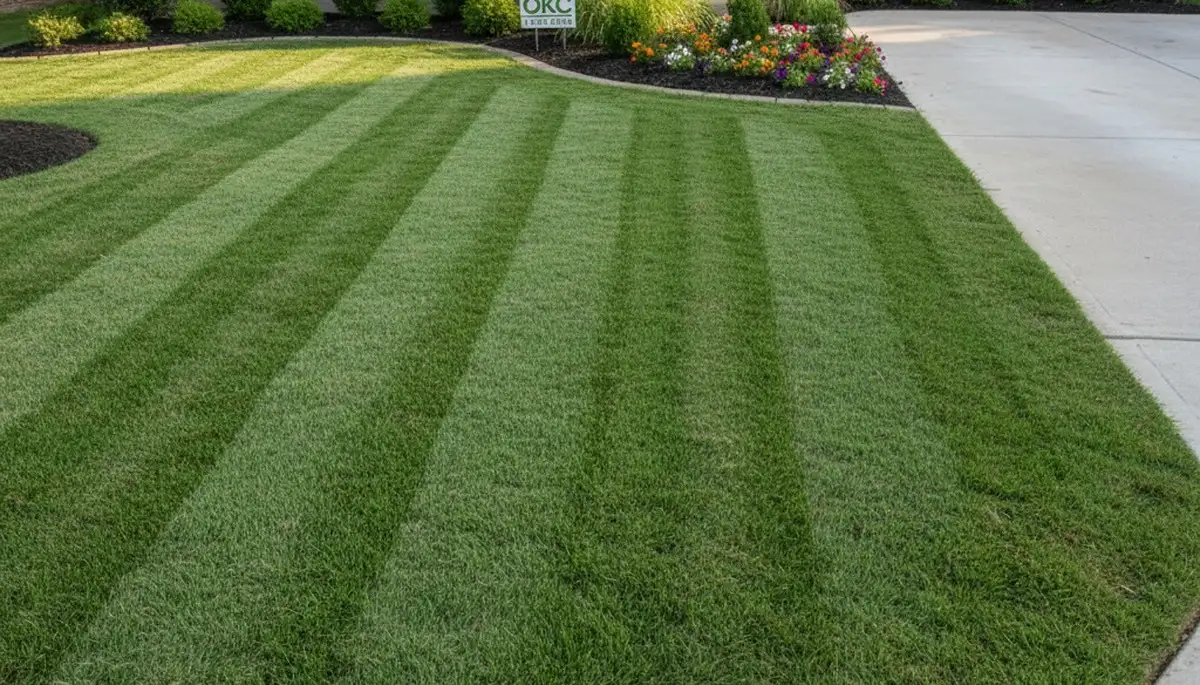 Manicured residential lawn showcasing professional maintenance in Oklahoma City, OK